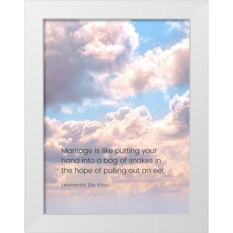 Leonardo Da Vinci Quote: Marriage White Modern Wood Framed Art Print by ArtsyQuotes