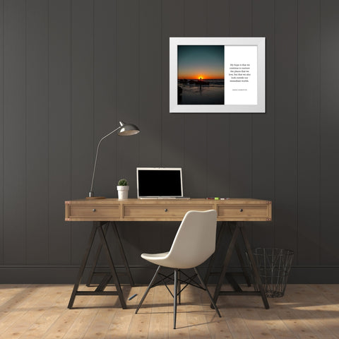 Annie Leibovitz Quote: Continue to Nurture White Modern Wood Framed Art Print by ArtsyQuotes