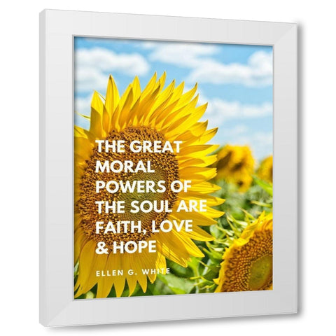 Ellen G. White Quote: Great Moral Powers White Modern Wood Framed Art Print by ArtsyQuotes