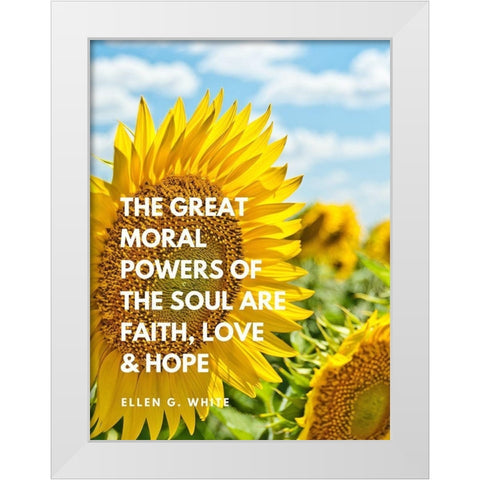 Ellen G. White Quote: Great Moral Powers White Modern Wood Framed Art Print by ArtsyQuotes