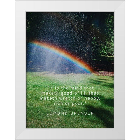 Edmund Spenser Quote: Rich or Poor White Modern Wood Framed Art Print by ArtsyQuotes