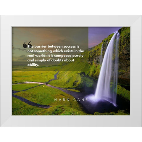 Mark Cane Quote: Barrier Between White Modern Wood Framed Art Print by ArtsyQuotes