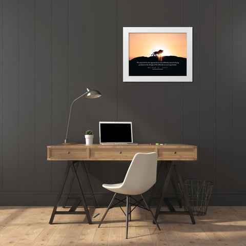 Walter E. Cole Quote: Opportunity White Modern Wood Framed Art Print by ArtsyQuotes