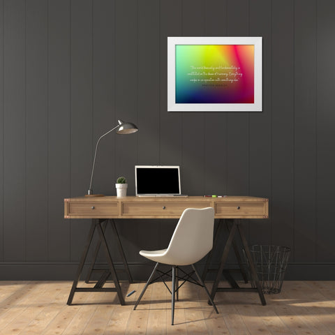 Preston Bradley Quote: Basis of Harmony White Modern Wood Framed Art Print by ArtsyQuotes