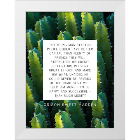Orison Swett Marden Quote: Plenty of Friends White Modern Wood Framed Art Print by ArtsyQuotes