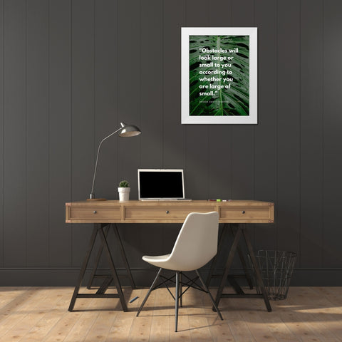 Orison Swett Marden Quote: Obstacles White Modern Wood Framed Art Print by ArtsyQuotes