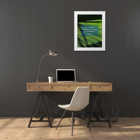 Leo Rosten Quote: Courage is the Capacity White Modern Wood Framed Art Print by ArtsyQuotes