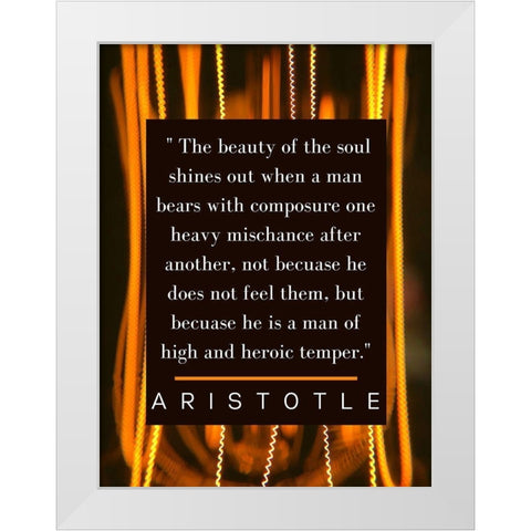Aristotle Quote: The Soul Shines White Modern Wood Framed Art Print by ArtsyQuotes