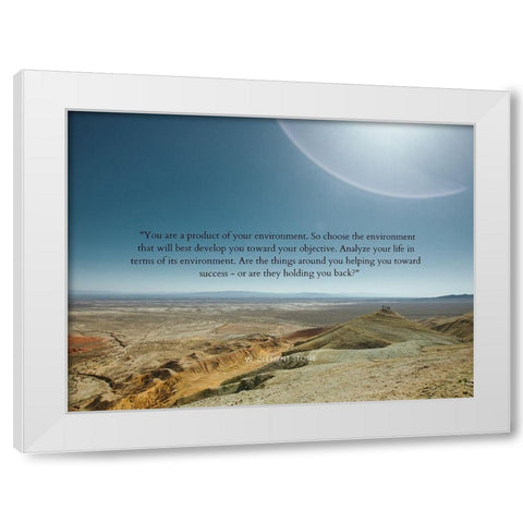 W. Clement Stone Quote: Your Environment White Modern Wood Framed Art Print by ArtsyQuotes