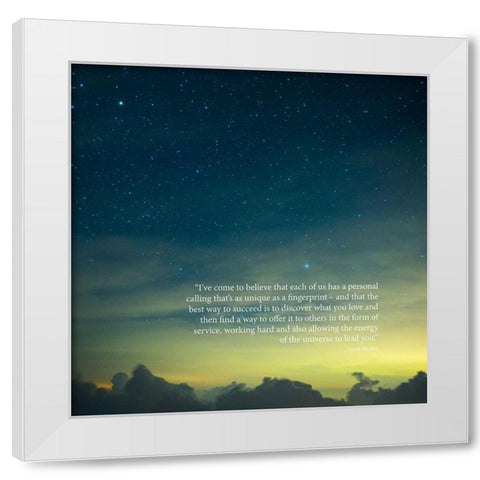 Oprah Winfrey Quote: Personal Calling White Modern Wood Framed Art Print by ArtsyQuotes