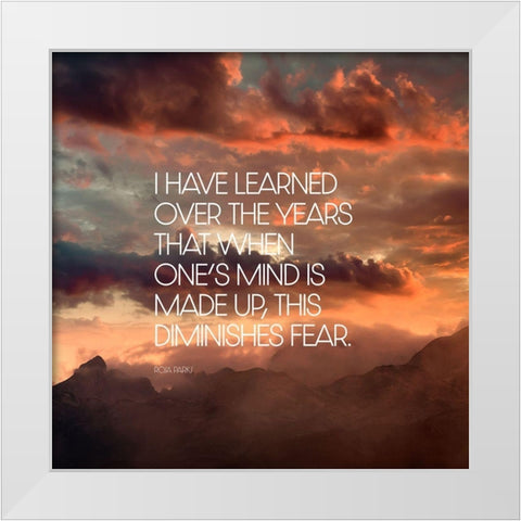 Rosa Parks Quote: Mind is Made Up White Modern Wood Framed Art Print by ArtsyQuotes