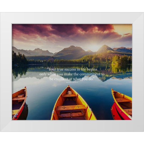 Brian Tracy Quote: True Success White Modern Wood Framed Art Print by ArtsyQuotes