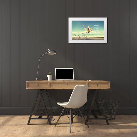 Artsy Quotes Quote: Make Someone Happy White Modern Wood Framed Art Print by ArtsyQuotes