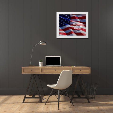 Donald McGannon Quote: Leadership White Modern Wood Framed Art Print by ArtsyQuotes