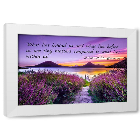 Ralph Waldo Emerson Quote: Tiny Matters White Modern Wood Framed Art Print by ArtsyQuotes
