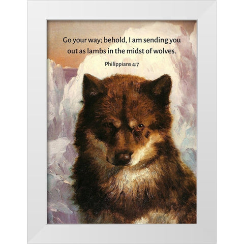 Bible Verse Quote Philippians 4:7, Frederic Edwin Church - Oosisoak White Modern Wood Framed Art Print by ArtsyQuotes