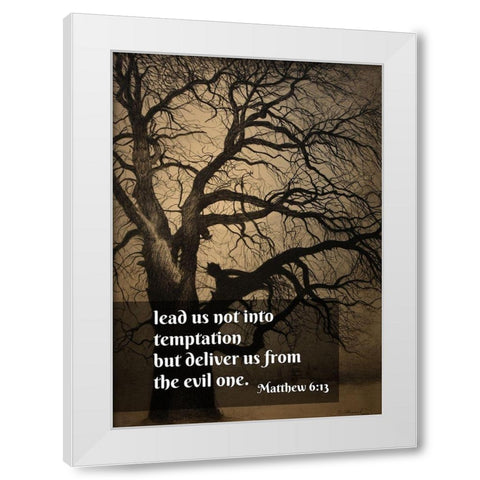 Bible Verse Quote Matthew 6:13, Leon Spilliaert - Tree in the Winter White Modern Wood Framed Art Print by ArtsyQuotes