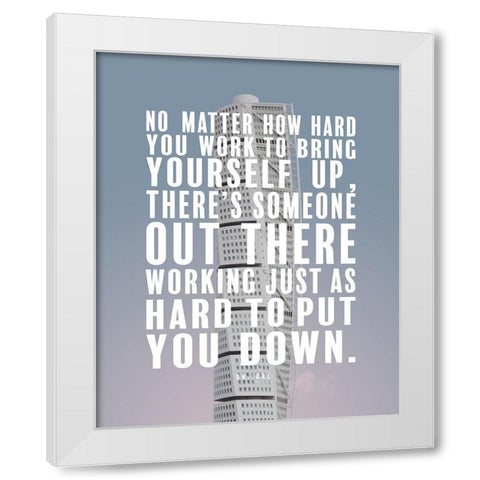 Dr. Dre Quote: Bring Yourself Up White Modern Wood Framed Art Print by ArtsyQuotes