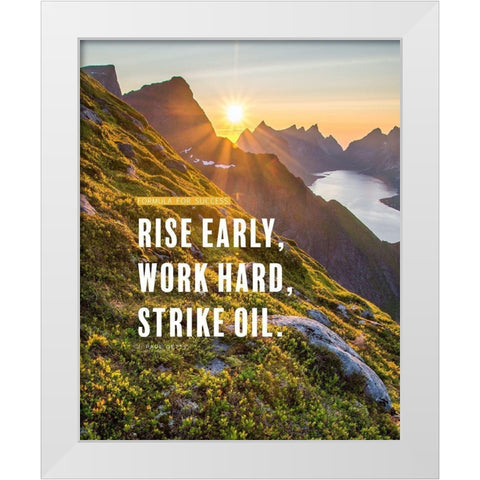 J. Paul Getty Quote: Formula for Success White Modern Wood Framed Art Print by ArtsyQuotes