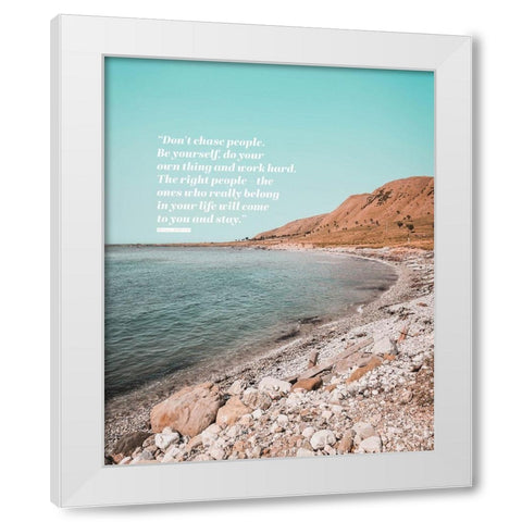 Will Smith Quote: Be Yourself White Modern Wood Framed Art Print by ArtsyQuotes