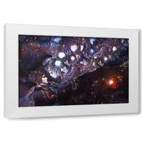 Listen to your guides IIII White Modern Wood Framed Art Print by Wiley, Marta