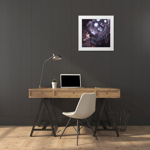 Listen to your guides V White Modern Wood Framed Art Print by Wiley, Marta