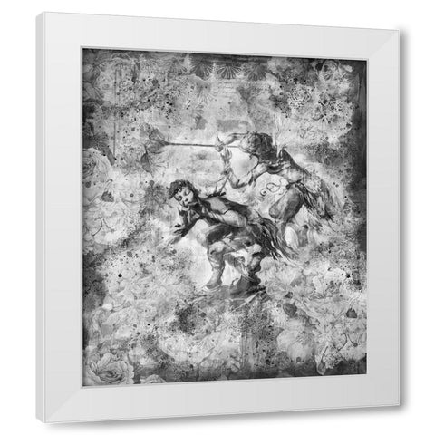 Floral Flute Player I White Modern Wood Framed Art Print by Wiley, Marta