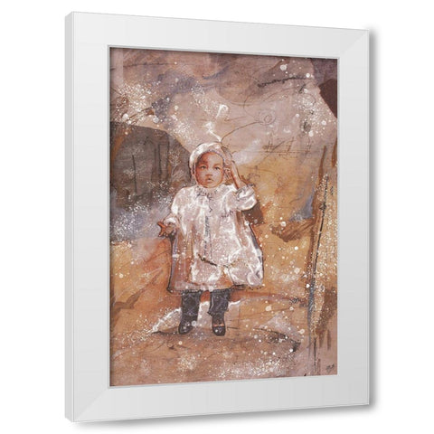 Little African Girl White Modern Wood Framed Art Print by Wiley, Marta