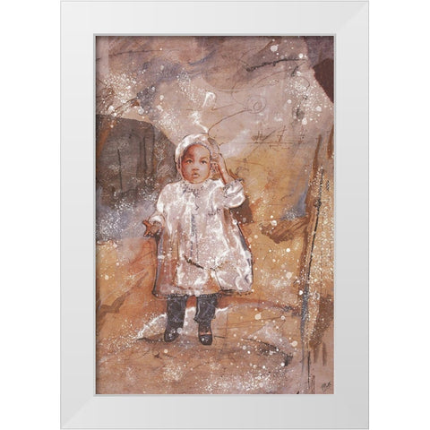 Little African Girl White Modern Wood Framed Art Print by Wiley, Marta