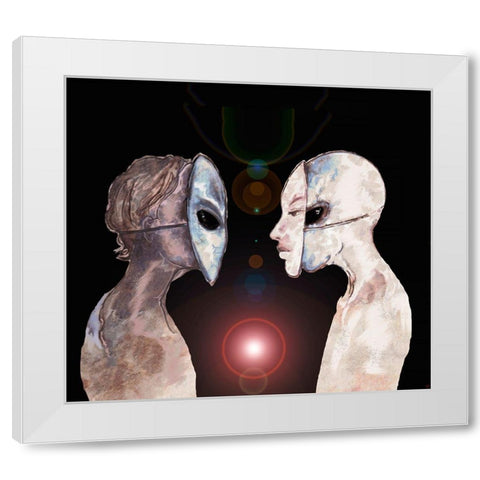 Hybrid V White Modern Wood Framed Art Print by Wiley, Marta