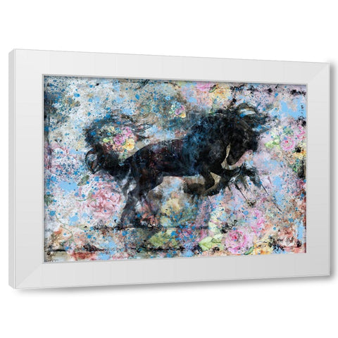 Stallion Blue Tint White Modern Wood Framed Art Print by Wiley, Marta