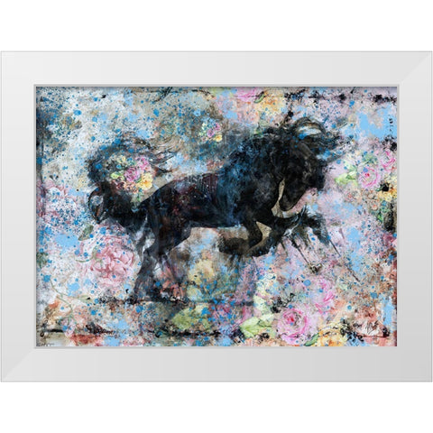 Stallion Blue Tint White Modern Wood Framed Art Print by Wiley, Marta