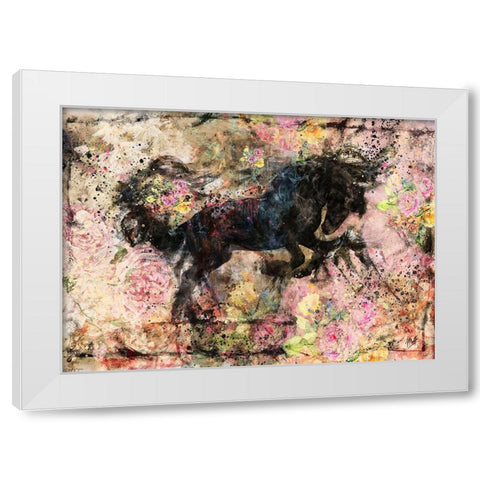 Floral Stallion II White Modern Wood Framed Art Print by Wiley, Marta