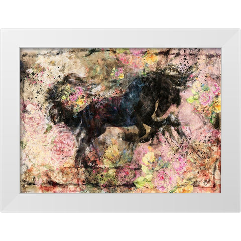 Floral Stallion II White Modern Wood Framed Art Print by Wiley, Marta