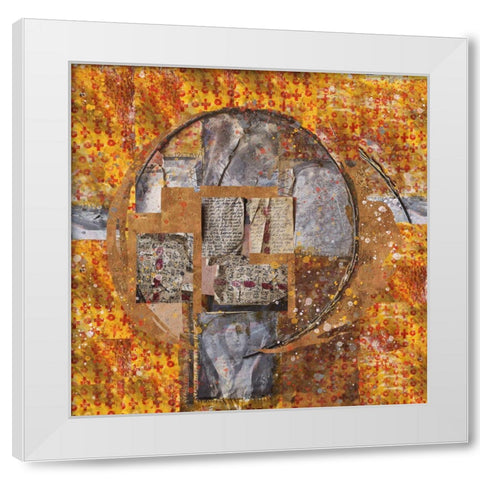 Gold Abstract White Modern Wood Framed Art Print by Wiley, Marta