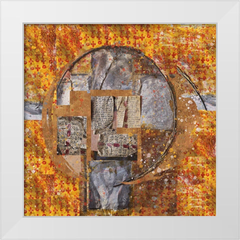 Gold Abstract White Modern Wood Framed Art Print by Wiley, Marta