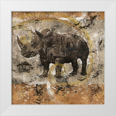 Fibonacci Rhino I White Modern Wood Framed Art Print by Wiley, Marta
