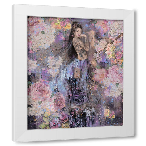 Floral Geisha II White Modern Wood Framed Art Print by Wiley, Marta