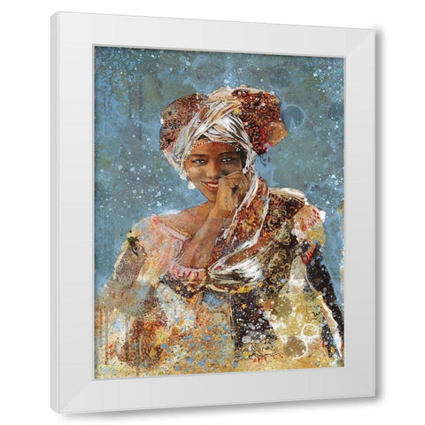 Blue African Dreams I White Modern Wood Framed Art Print by Wiley, Marta