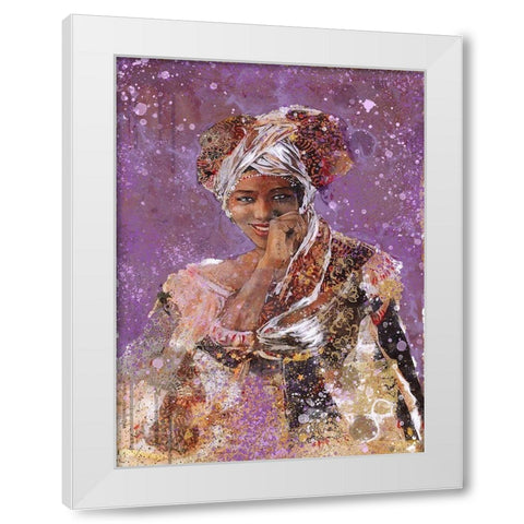 Purple African Dreams White Modern Wood Framed Art Print by Wiley, Marta