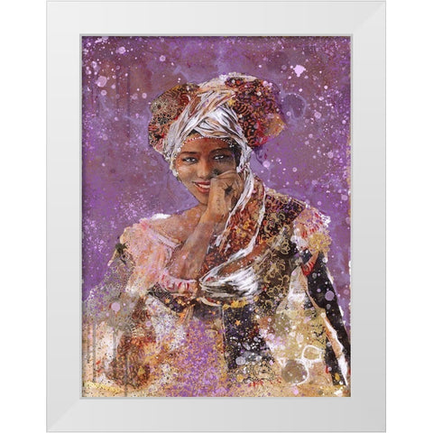 Purple African Dreams White Modern Wood Framed Art Print by Wiley, Marta