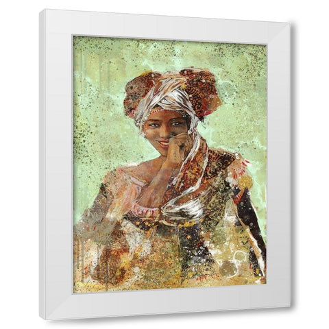 Green African Dreams White Modern Wood Framed Art Print by Wiley, Marta