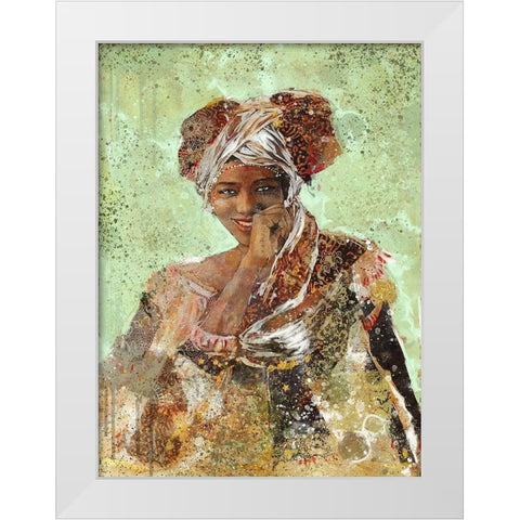 Green African Dreams White Modern Wood Framed Art Print by Wiley, Marta