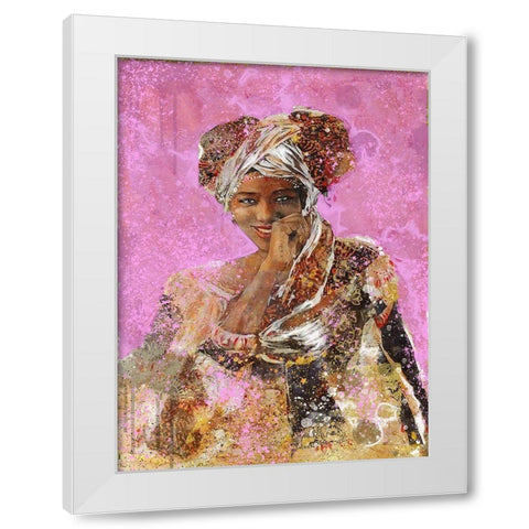 Pink African Dreams White Modern Wood Framed Art Print by Wiley, Marta