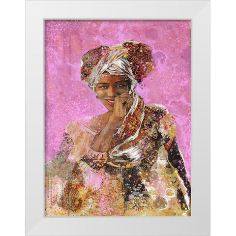 Pink African Dreams White Modern Wood Framed Art Print by Wiley, Marta