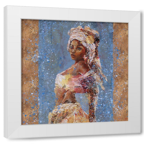 Teal African Light White Modern Wood Framed Art Print by Wiley, Marta