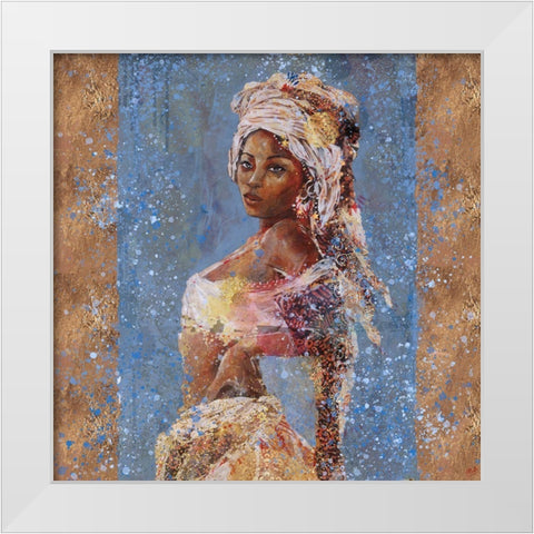 Teal African Light White Modern Wood Framed Art Print by Wiley, Marta
