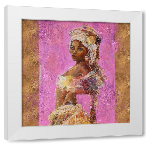 Pink African Light White Modern Wood Framed Art Print by Wiley, Marta