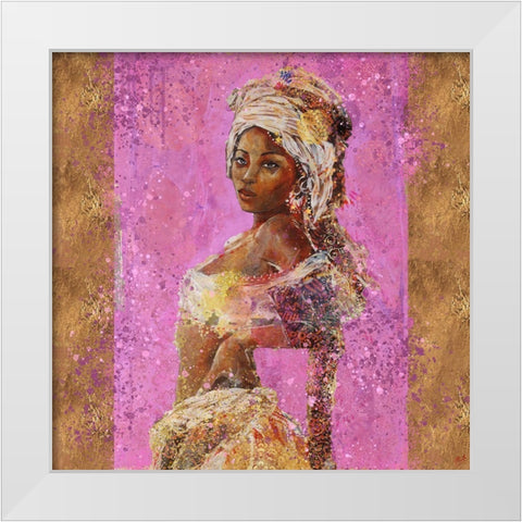 Pink African Light White Modern Wood Framed Art Print by Wiley, Marta