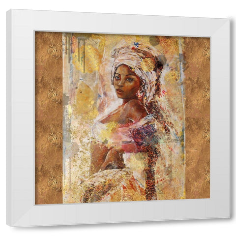 Beige African Light White Modern Wood Framed Art Print by Wiley, Marta